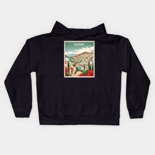 Naxos Greece Tourism Vintage Travel Poster Kids Hoodie